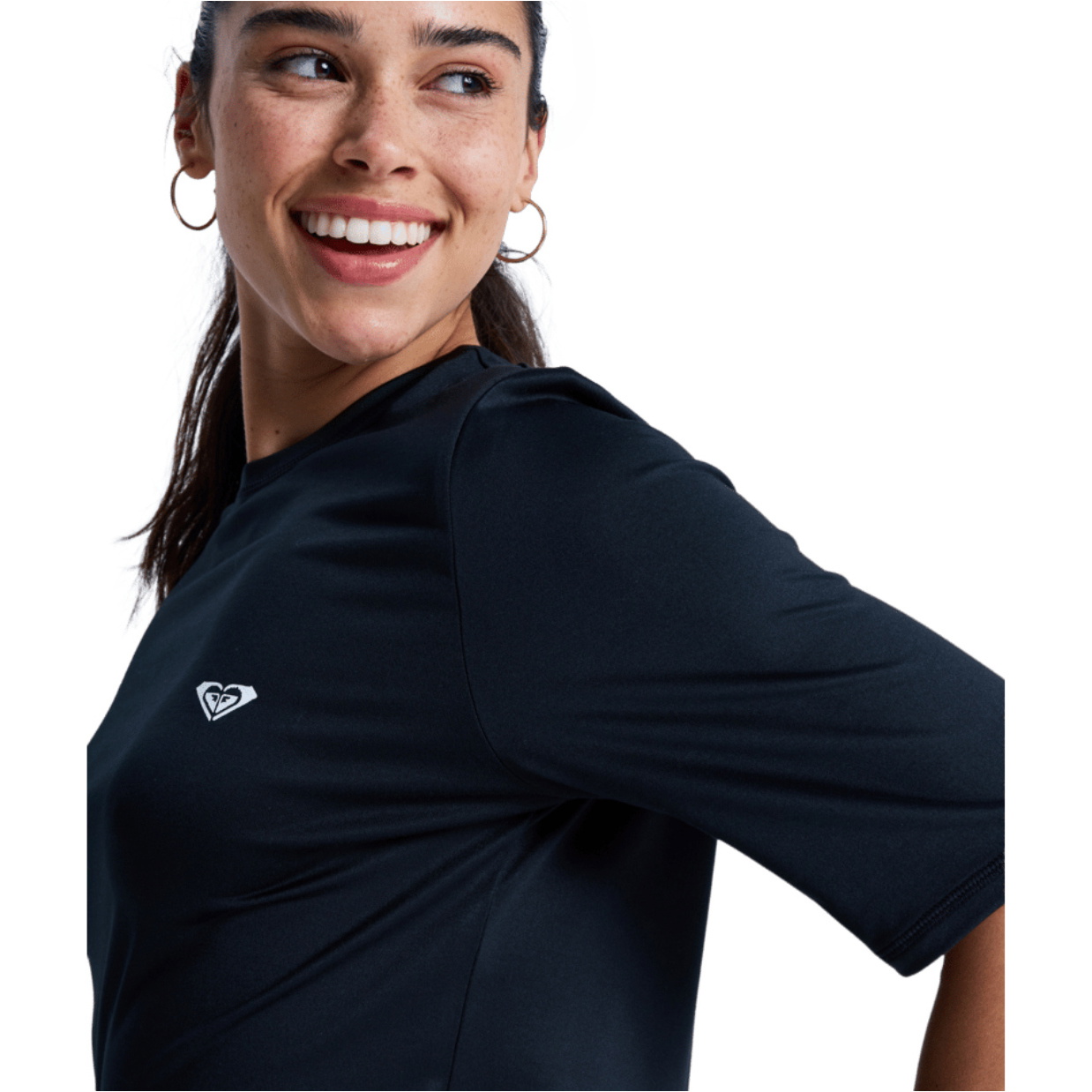 2026 Roxy Womens Happy Waves Short Sleeve Rash Vest ERJWR03913 - Anthracite